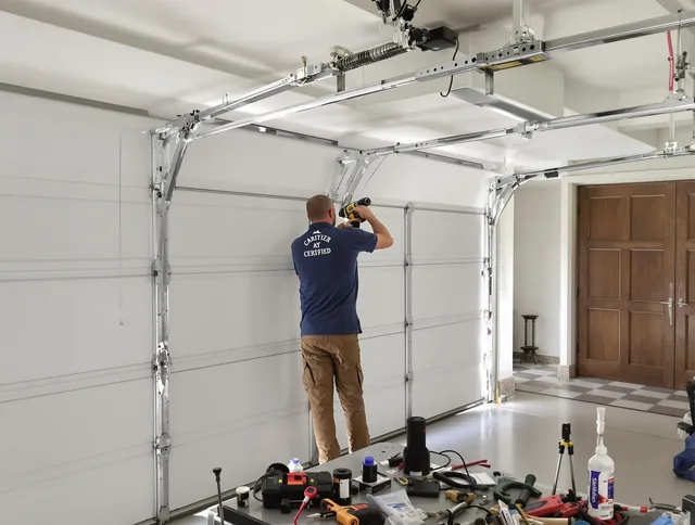 Jurupa Valley Garage Door Repair certified technician performing precision garage door repair in Jurupa Valley