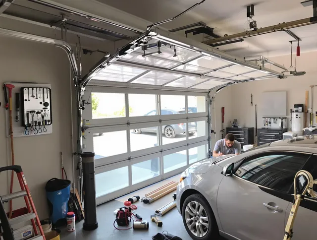 Garage door noise reduction service by Jurupa Valley Garage Door Repair in Jurupa Valley