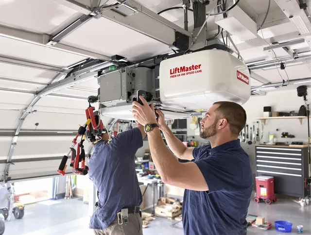 Jurupa Valley Garage Door Repair technician performing advanced diagnostics on garage opener in Jurupa Valley